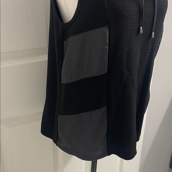 Picadilly Black Sleeveless Cowl Neck Top Faux Leather Sz S - Picture 3 of 11